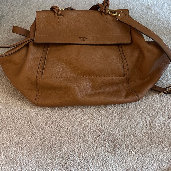 Tory Burch Large Half Moon Satchel Camel - Picture 2 of 11